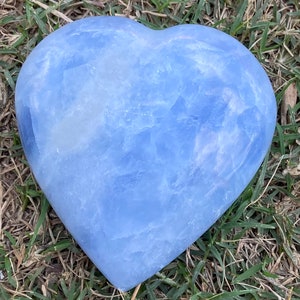 Blue Calcite Heart Shape Polished Carved Stone 404g From Madagascar Free Shipping b2 image 2