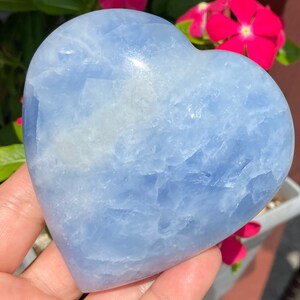 Blue Calcite Heart Shape Polished Carved Stone 404g From Madagascar Free Shipping b2 image 8