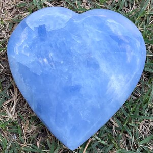 Blue Calcite Heart Shape Polished Carved Stone 404g From Madagascar Free Shipping b2 image 3