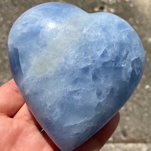 Blue Calcite Heart Shape Polished Carved Stone 404g From Madagascar Free Shipping b2 image 4