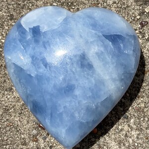 Blue Calcite Heart Shape Polished Carved Stone 404g From Madagascar Free Shipping b2 image 1