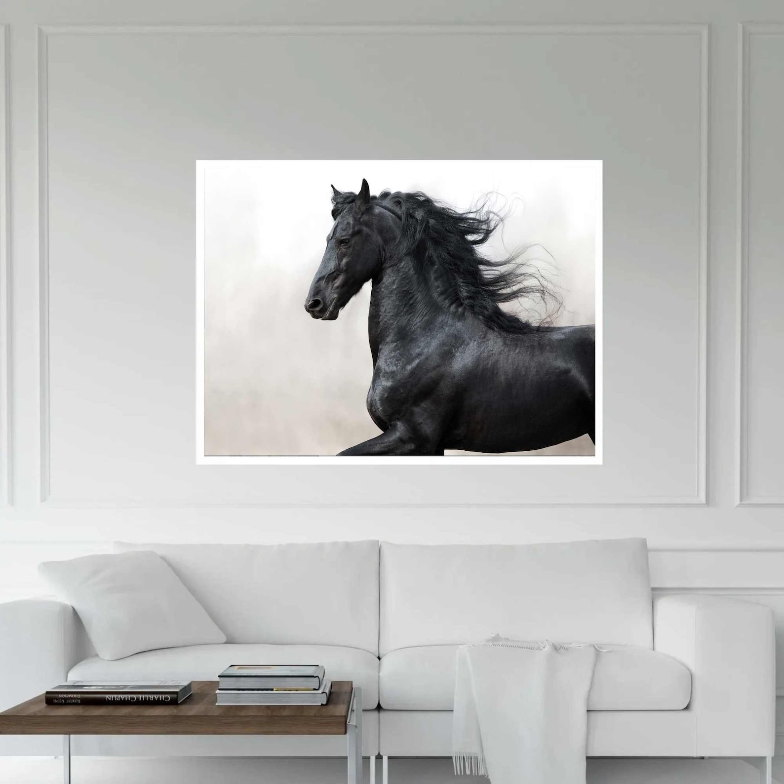 Large Black Horse Print Poster Canvas Wall Art Print - Etsy