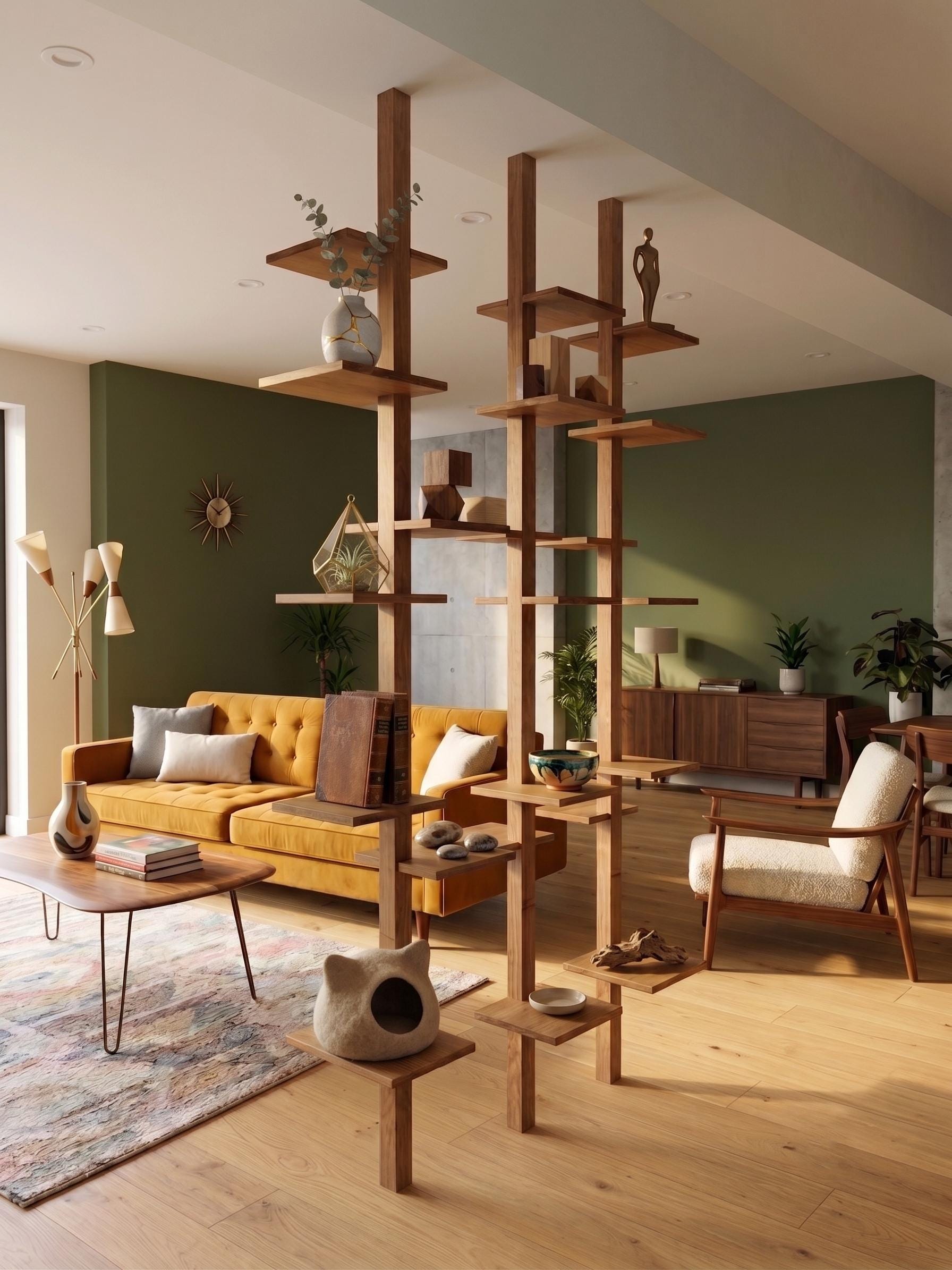 Vintage Mid Century Modern ラック Mid Century Tension Pole