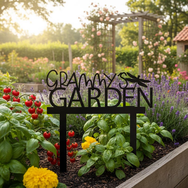 Personalized Grandpa's Metal Garden Stake: Outdoor Garden Marker with Custom Name image 2