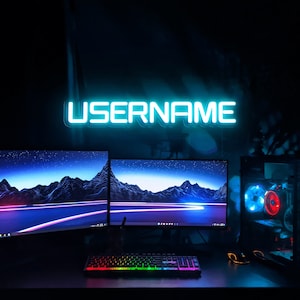 Letrero de neón de sala de juegos personalizado, luz de jugador personalizada, regalo de jugador, decoración de sala de juegos, letrero de neón de nombre de usuario, luz de decoración de pared de juegos, regalo de juego