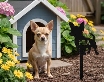 Personalized Dog Memorial Metal Outdoor Sign, Dog Loss Tribute Stake with Name