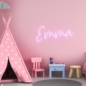 Letrero de neón para habitación para niños, dormitorio con luz de neón personalizado, regalo para niños, regalo de cumpleaños, regalo para hijas, hijos, decoración de baby shower