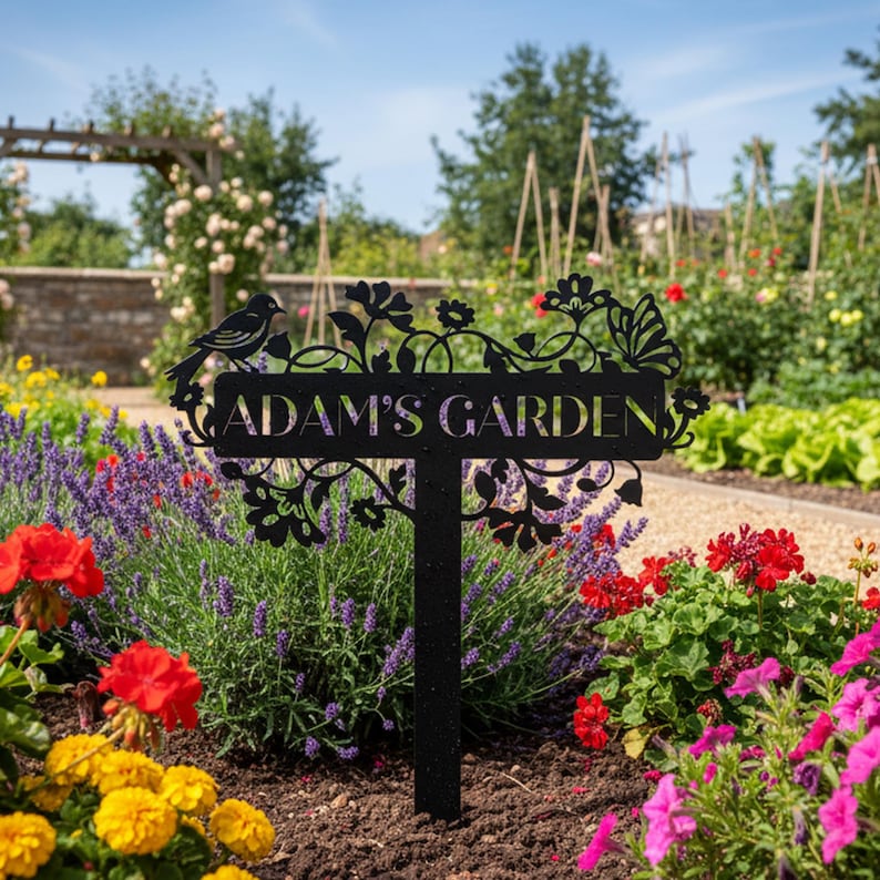 Personalized Grandpa's Metal Garden Stake: Outdoor Garden Marker with Custom Name image 7