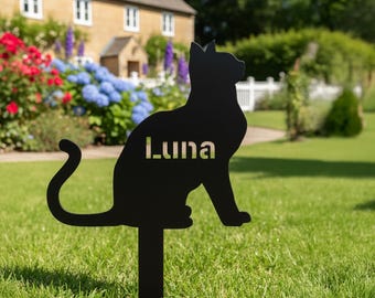 Custom Cat Memorial Stake: Personalized Metal Pet Loss Gift