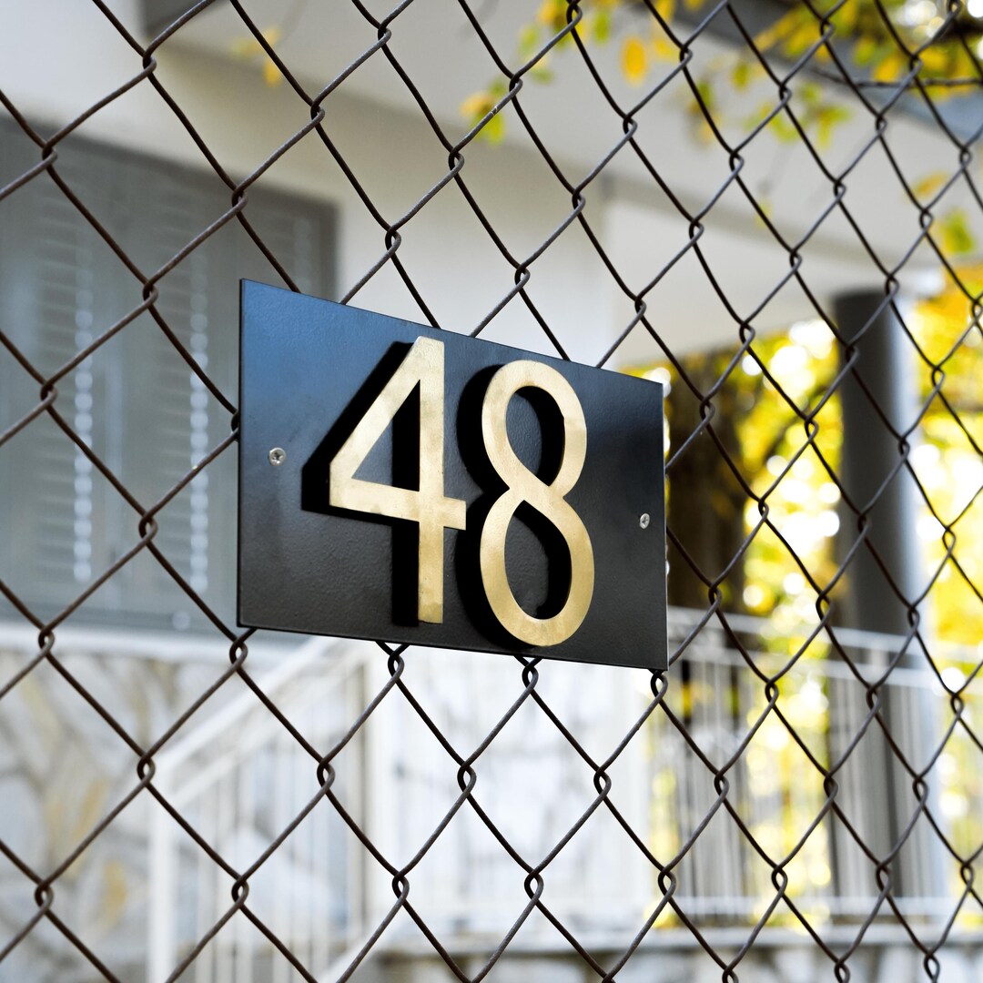 Address Code Sign Custom Metal Postal Code Sign: Modern Laser Cut Address Number Plaque ...