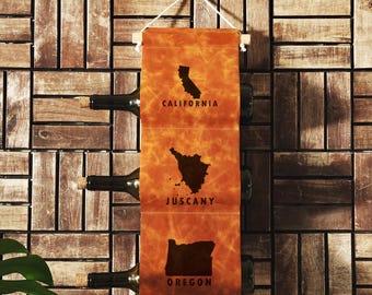 Einweihungsparty Geschenk Wandbehang Weinregal, Esszimmer Dekor, Benutzerdefinierte Monogramm Wein Lagerung, Leder Wohnaccessoires, personalisierte Paar Geschenk