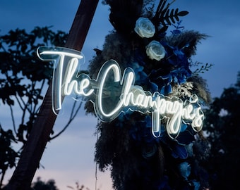 Custom Neon Family Name Sign, Battery Operated Wedding Decor