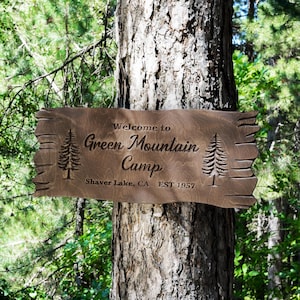 Regalo da campeggio rustico Cartello con numero di campeggio personalizzato, Cartello di benvenuto in legno personalizzato, Arredamento da campeggio, Arredamento da esterno, Cartelli da campeggio, Regalo per campeggiatore