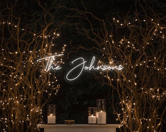 Custom Wedding Last Name Neon Sign, Personalized Reception Decor