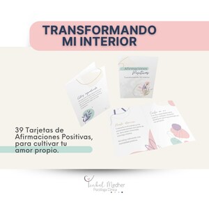 Tarjetas de Afirmaciones positivas de Autoestima, amor propio y mindfulness