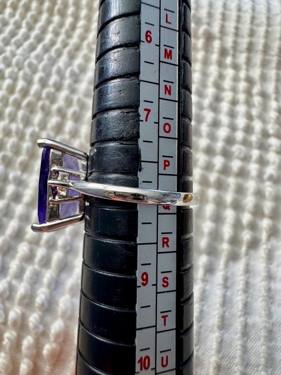 Amethyst Colored Gemstone Ring, Silvertoned Band,… - image 5