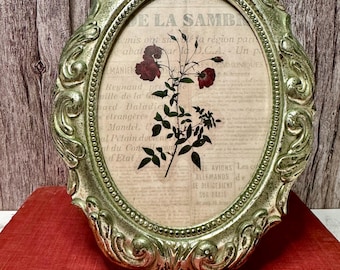 Vintage Ornate Oval Silver Photo Frame with Easel