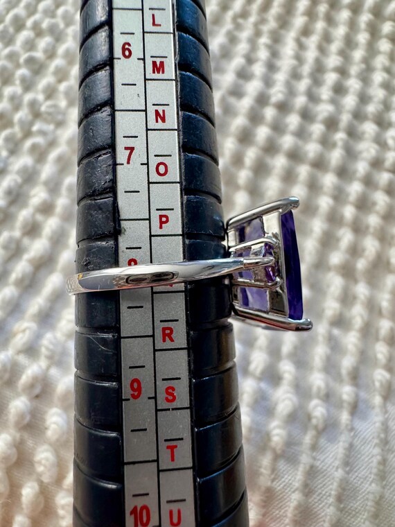 Amethyst Colored Gemstone Ring, Silvertoned Band,… - image 4