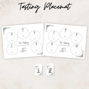 Tea Tasting Party Kit, Scorecard, Label Tags, Placemat, Sign, 10 Teas ...