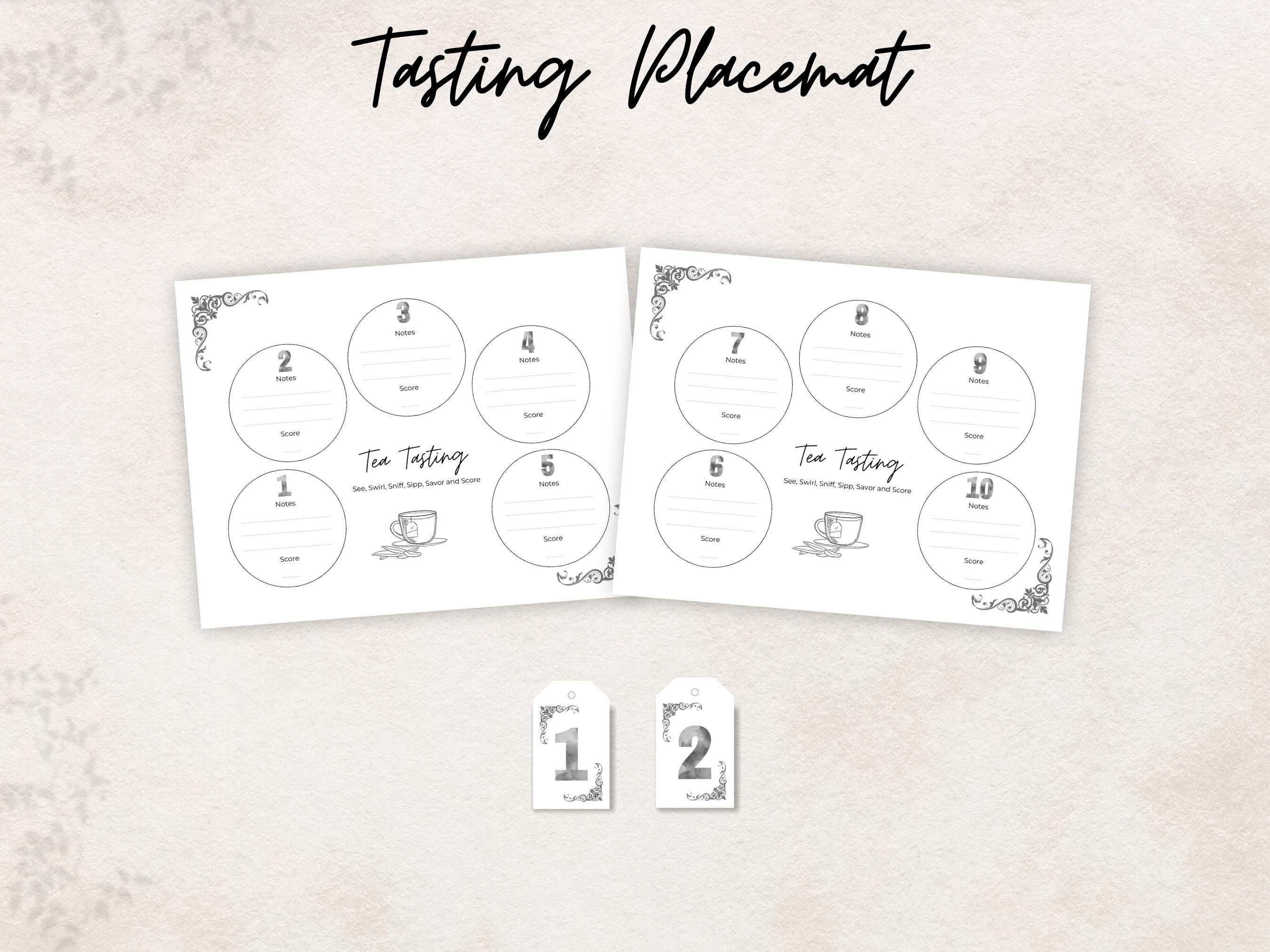 Tea Tasting Party Kit, Scorecard, Label Tags, Placemat, Sign, 10 Teas ...