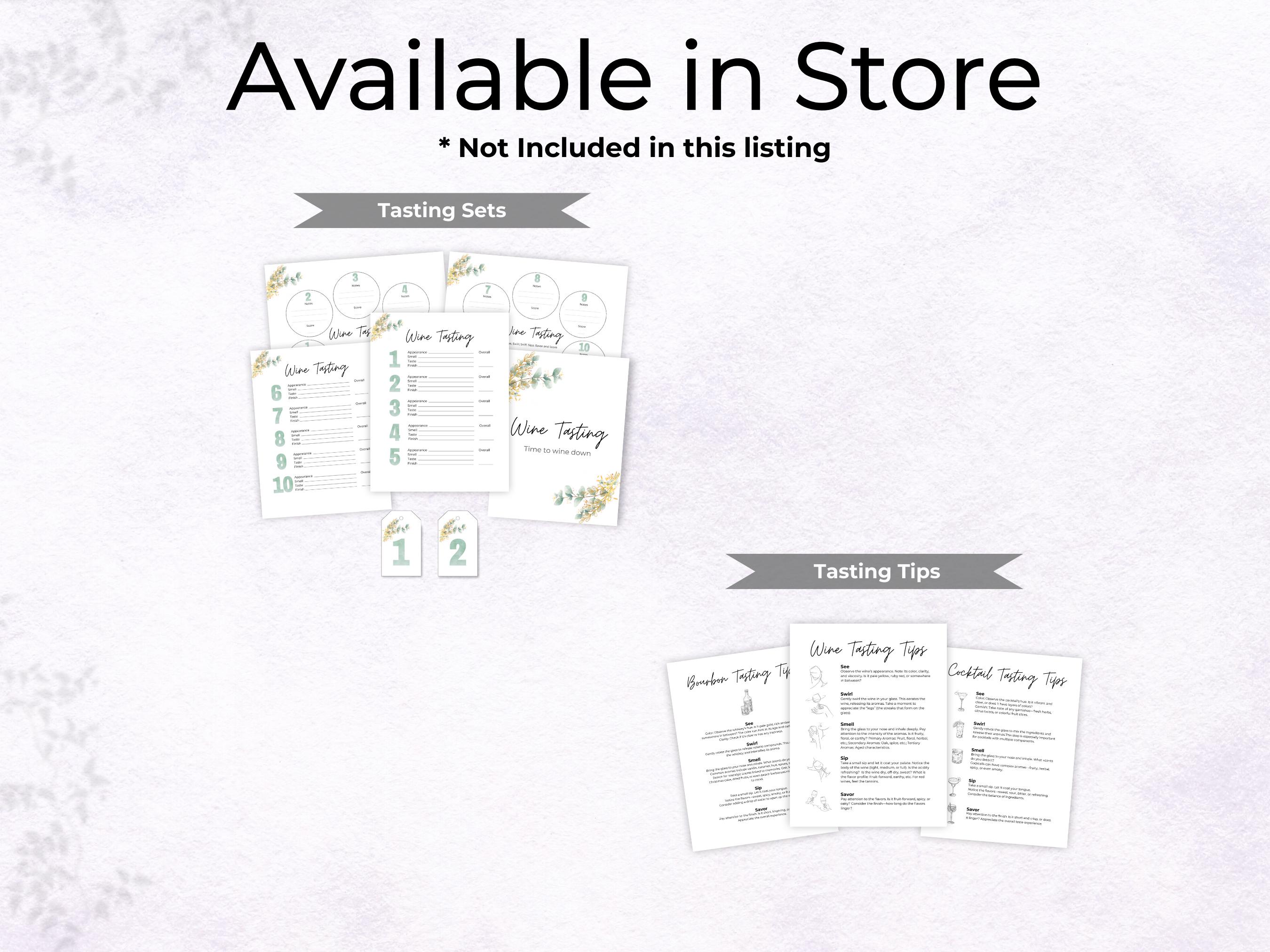 Tea Tasting Party Kit, Scorecard, Label Tags, Placemat, Sign, 10 Teas ...