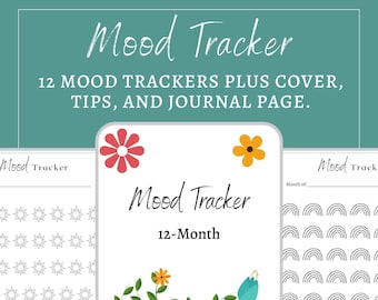 Mood Tracker, Mood Journal Kit, Mental Health Workbook, Wellness, Stress and Anxiety Care, Self-Care, Self-Love, Monthly Mood Chart