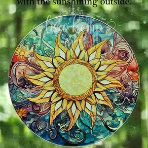 Glass Multi-colored Sun Faux Stained Glass Design Ornament - Etsy
