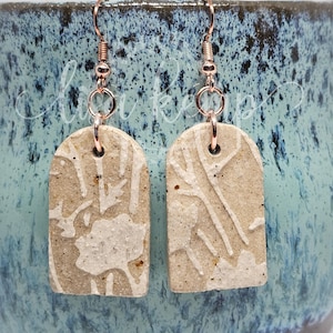 Handmade Ceramic Dangle Earrings, Stoneware Earrings #2