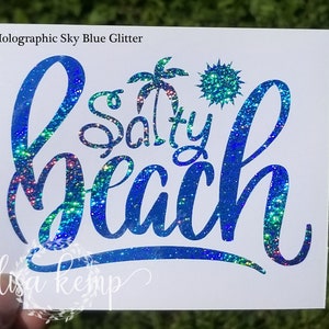 Salty Beach Palm Tree Vinyl Decal