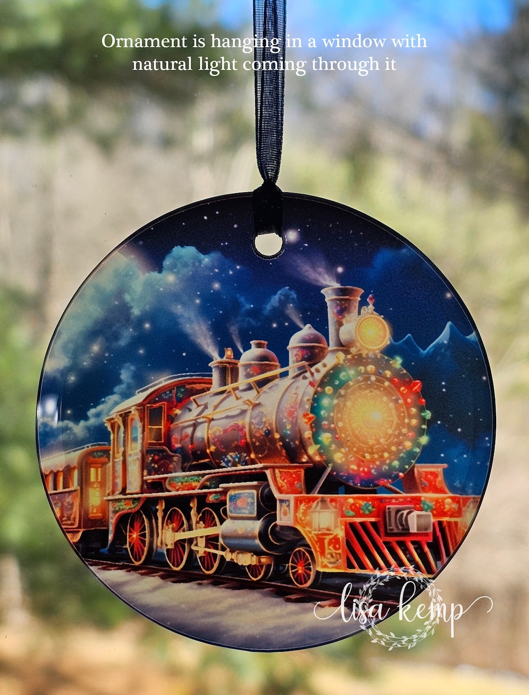 Glass Christmas Train Ornament, Train Christmas Ornament, Glass Christmas Ornament, Christmas ...