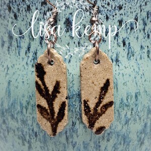 Handmade Ceramic Dangle Earrings, Handmade Ceramic Dangle Earrings, Stoneware Earrings #26