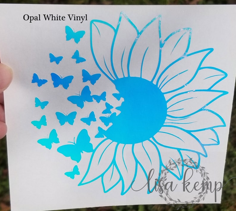 Sunflower With Butterflies Decal Butterfly Decal Sunflower Etsy