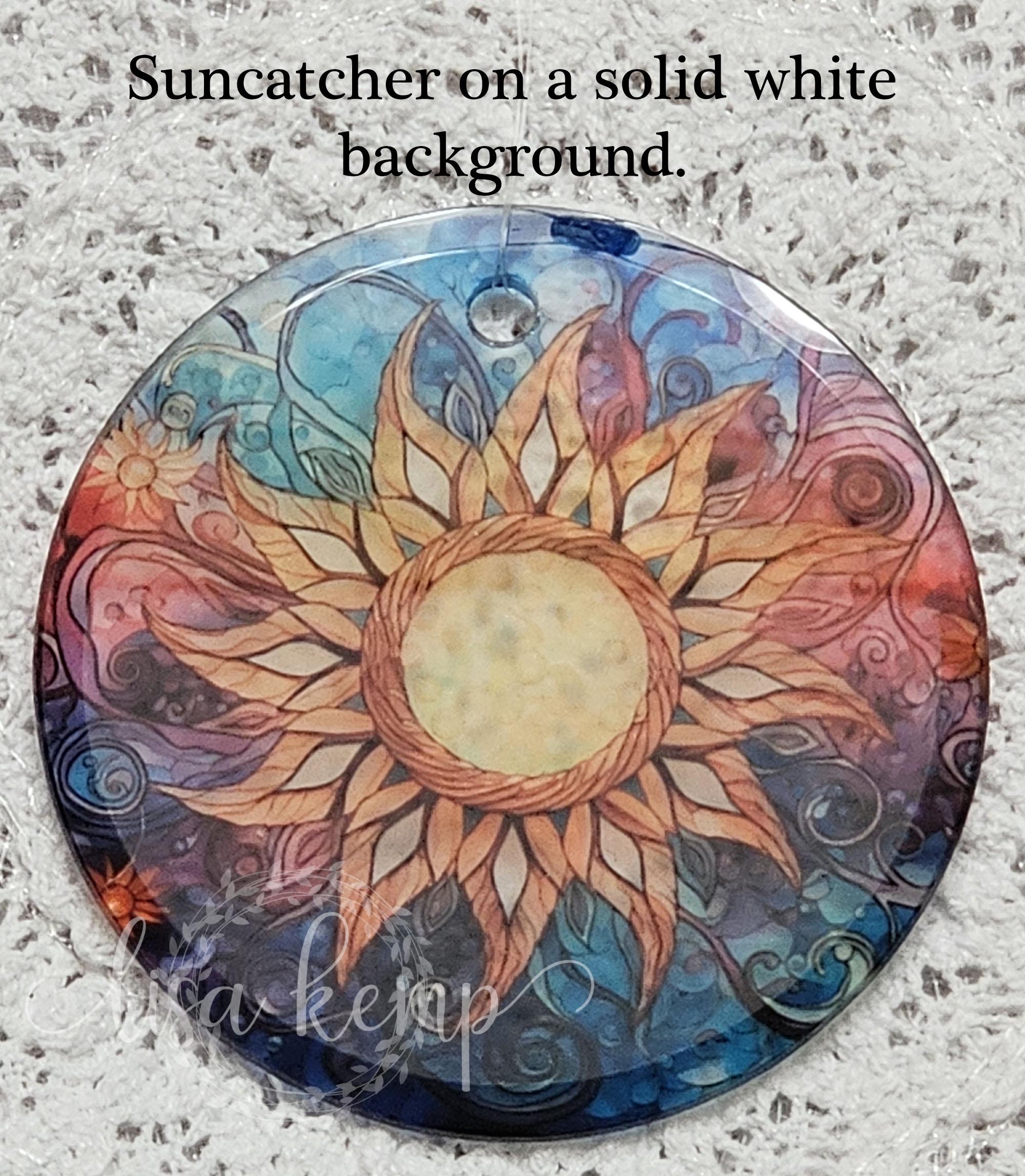 Glass Multi-colored Sun Faux Stained Glass Design Ornament - Etsy