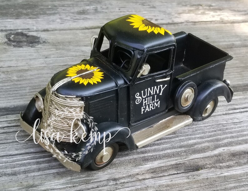 Metal Truck Decor Farmhouse Truck Sunflower Truck Small Etsy