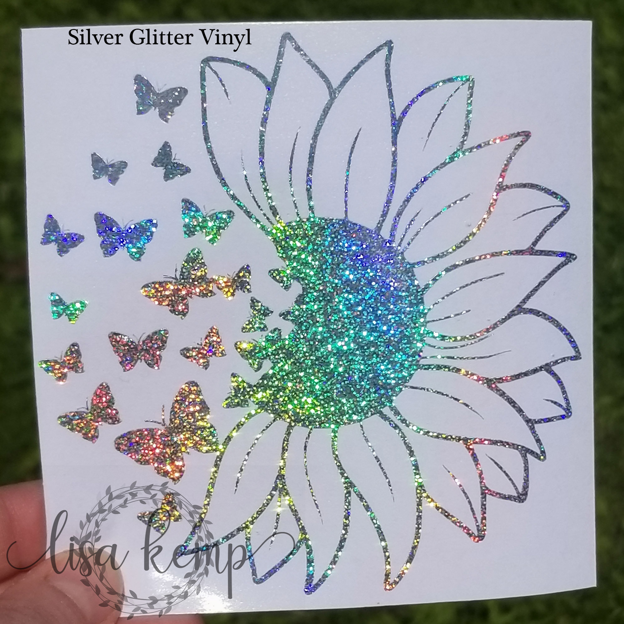 Sunflower and Butterfly Vinyl Decal