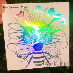 Bee Decal, Bumble Bee Car Decal, Sunflower Bee Decal, Car Window Decal, Laptop Decal