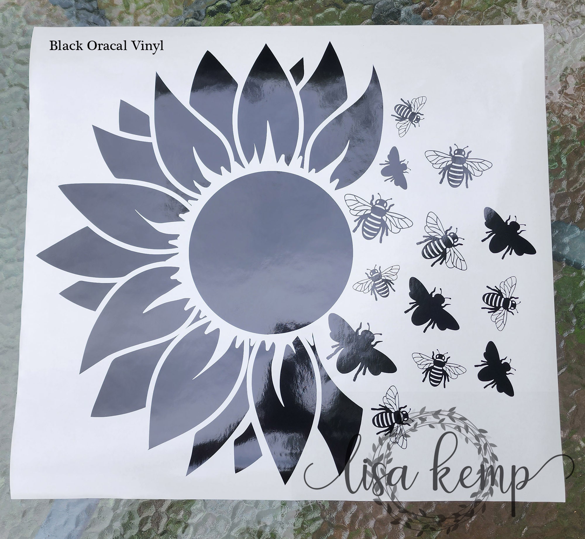 Sunflower and Bumble Bee Vinyl Decal