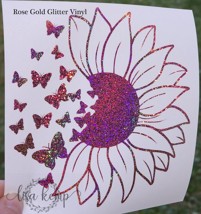 Sunflower With Butterflies Decal Butterfly Decal Sunflower Etsy