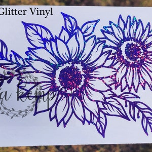 Double Floral Sunflower Vinyl Decal