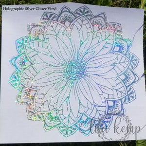 Mandala Car Decal, Daisy Decal, Daisy Mandala Car Decal, Flower Mandala Decal, Car Window Decal, Laptop Decal