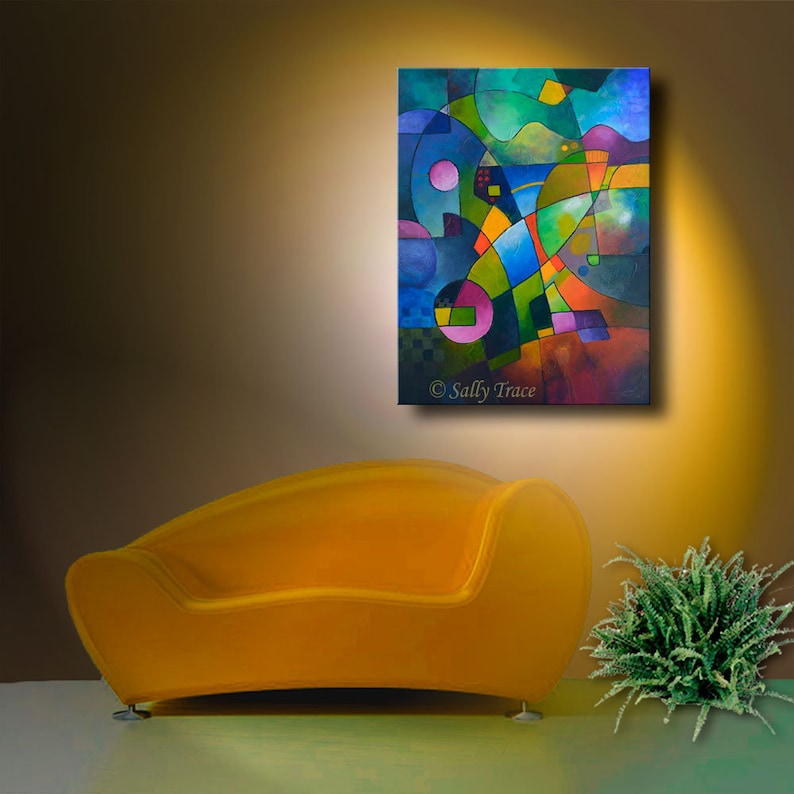 Large Abstract Art Giclée Print on Stretched Canvas From My Etsy