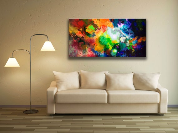 Fluid Modern Abstract Art Stretched Canvas Giclée Print from | Etsy