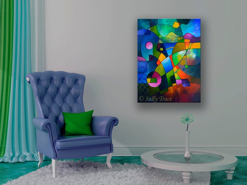 Large Abstract Art Giclée Print on Stretched Canvas From My Etsy