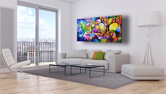 Large Abstract Painting Print Set Giclée Prints on Canvas - Etsy