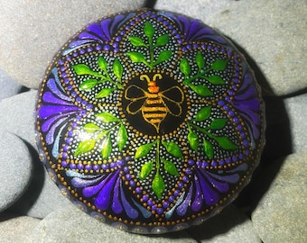 3” Bee Mandala Stone