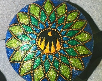 3” Forest Mandala Stone