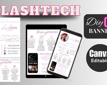 Lash Business Website | Lash Technician Acuity Scheduling | Square Appointment | Canva Template | Modern Lash Website Template | Booking