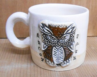 Mug Owl design Ceramic Abney Park Animals Range durable Stoneware.