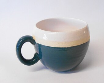 Coffee Mug Huggable Dark Tidepool Stoneware Ceramic.