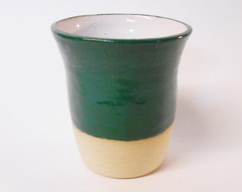 Beaker /Tumbler Ceramic Dark Tidepool Green glazed.